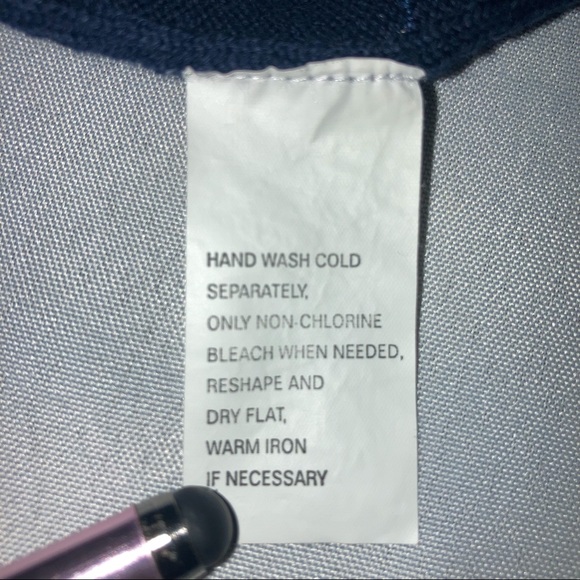 Jeanne Pierre Size L Sweater Tunic Dress Blue Zipper Turtleneck Pockets - Picture 9 of 12